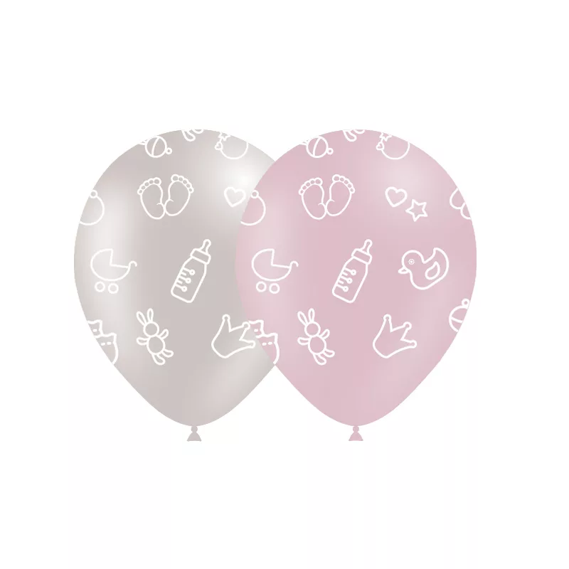 Globos 95cm perim.: Motivos bébe duna / rosa